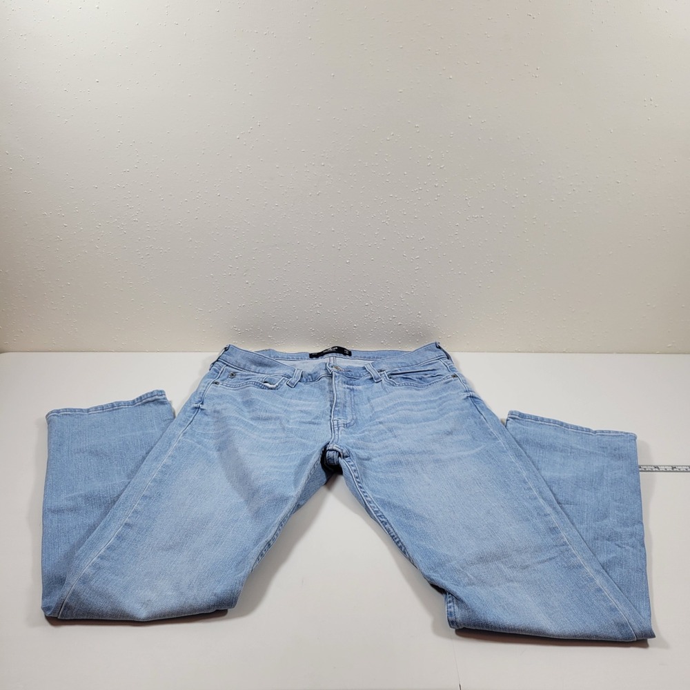 Hollister Slim Straight Jeans Mens 32x32 Light Blue Excellent Epic Flex 331D2290